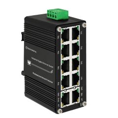 Mini industriële 10-poorts Gigabit Ethernet Switch 12-48VDC